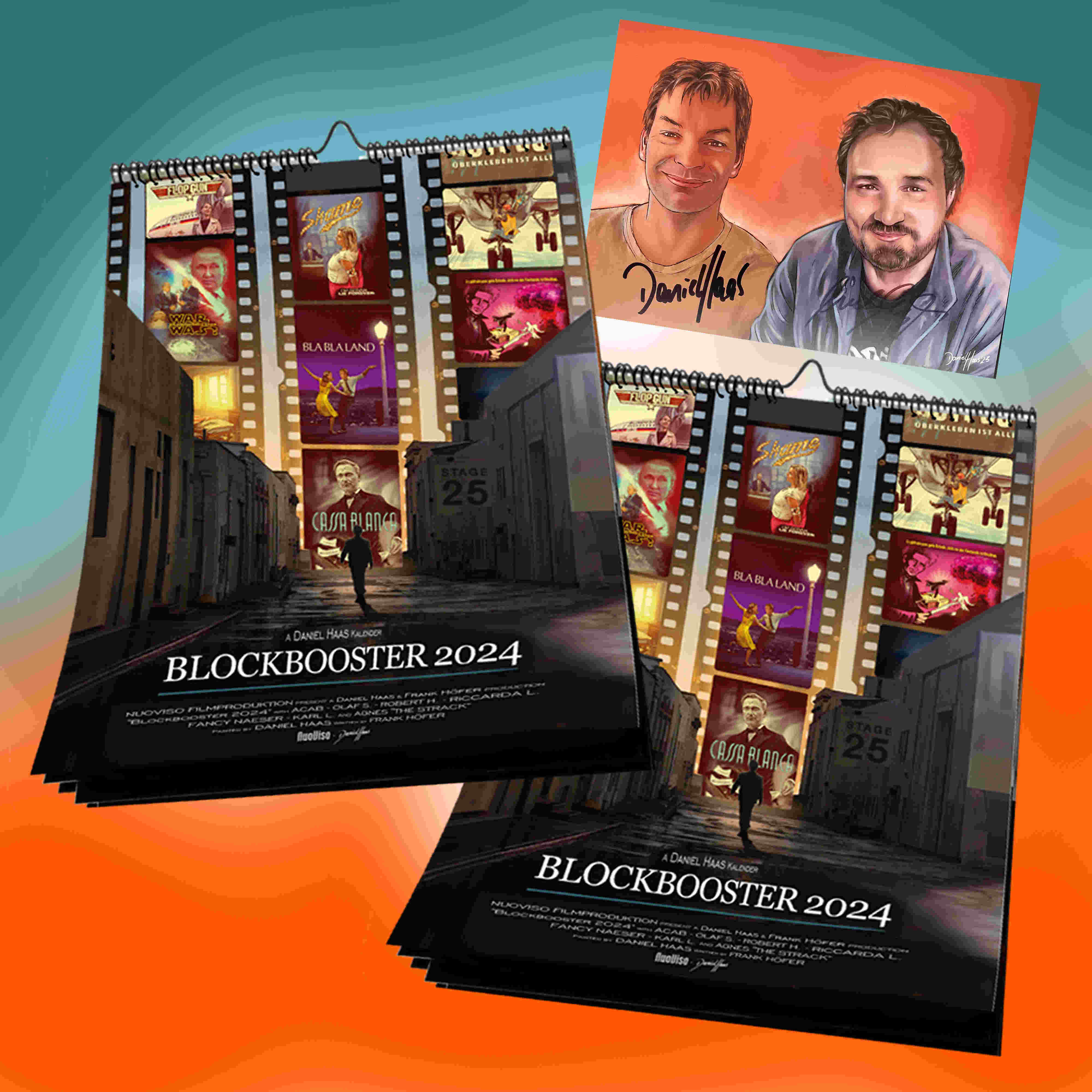 2 x Blockbooster Kalender + handsignierte Autogrammkarte